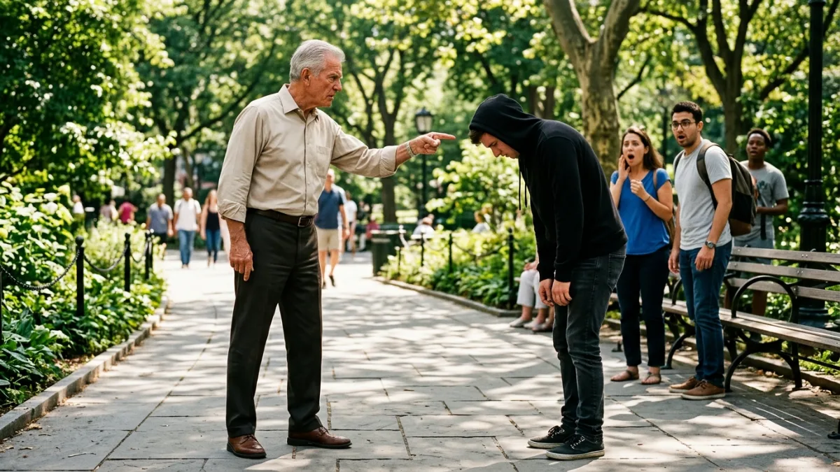 Arrogant Bully Insults Elderly Man On Park Bench banner