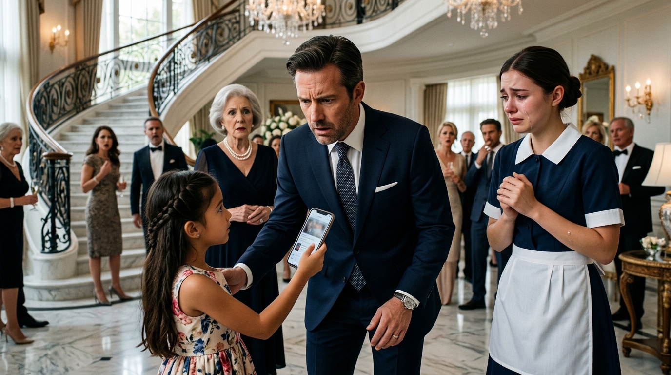 She Was Blamed for the Fall Until One Little Girl Revealed the Truth on Her Phone banner