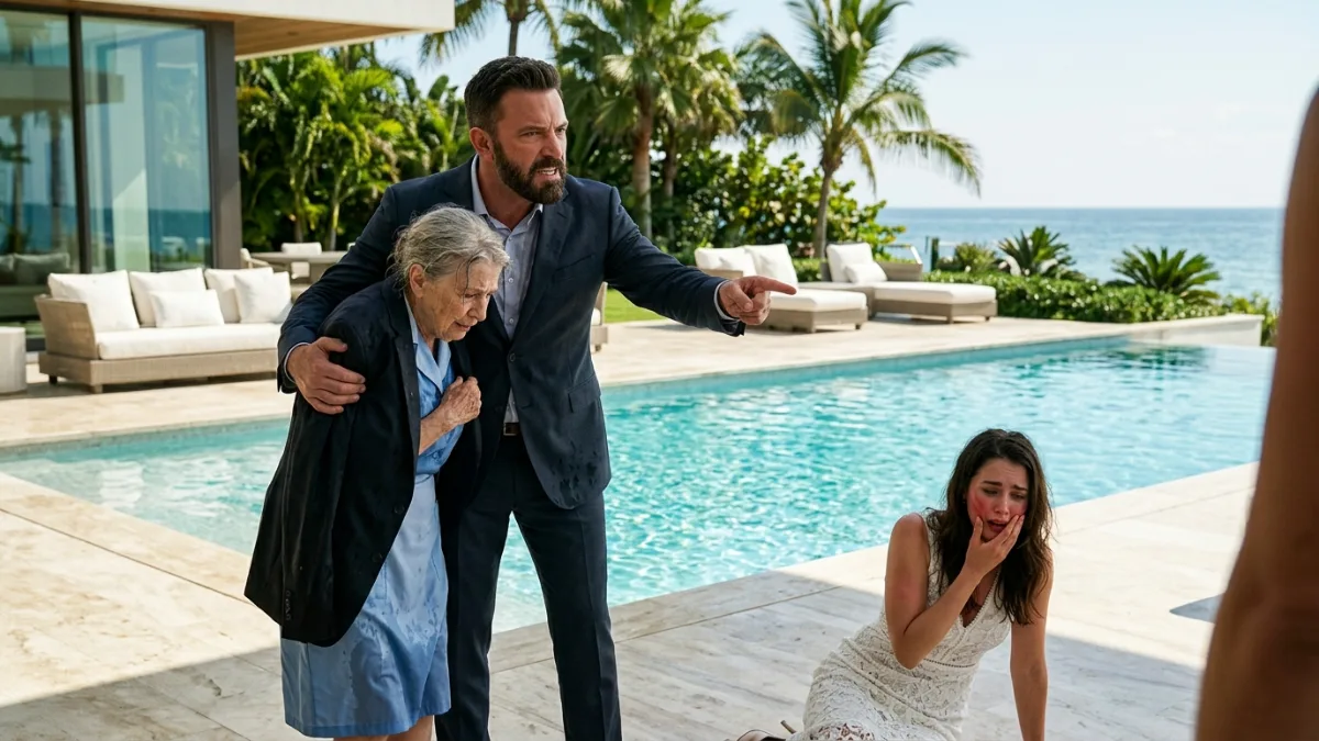 Spoiled Heiress Shoves Elderly Maid Into Luxury Pool banner