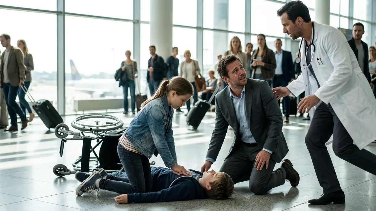 The Little Girl Saved A Billionaire's Son At The Airport Terminal banner
